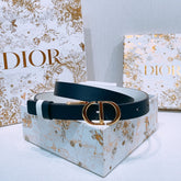 DIOR 25S BELT 20 MM IN DEEP BLUE GREY CALFSKIN 572898