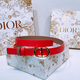 DIOR 25S BELT 20 MM IN RED CALFSKIN 572901