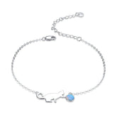 Cute Pussy Cat Opal Link Bracelet for Women