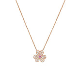 FRIVOLE PINK GOLD FLOWER DIAMOND NECKLACE