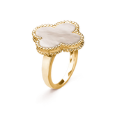 CLOVER WHITE MOP RING