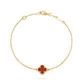 CLOVER GOLD CARNELIAN BRACELET