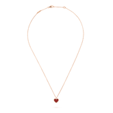 SWEET CLOVER CARNELIAN HEART NECKLACE