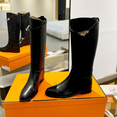 STIVALI JUMPING IN BLACK CALFSKIN