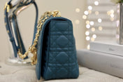 LARGE CARO BAG 28 DEEP OCEAN BLUE SUPPLE CANNAGE CALFSKIN