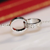 LOVE NECKLACE PINK GOLD AND SILVER