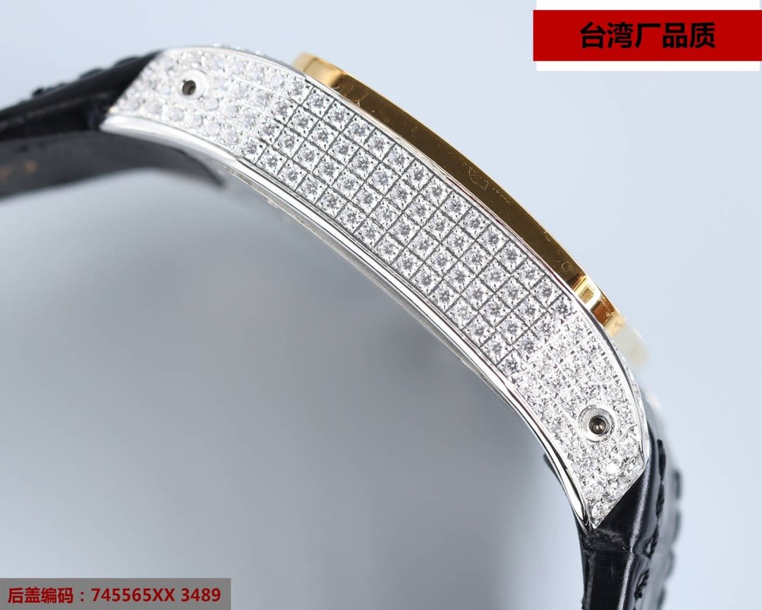 SANTOS 100XL 42MM DIAMOND GOLD BEZEL