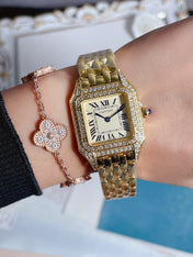 PANTHERE 27MM QUARTZ ROSE GOLD DIAMOND BEZEL