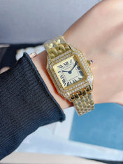 PANTHERE 27MM QUARTZ ROSE GOLD DIAMOND BEZEL