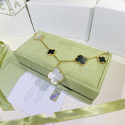 CLOVER BRACELET 5 MOTIFS ONYX MOP