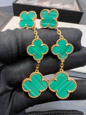 CLOVER MALACHITE 3 MOTIFS GOLD