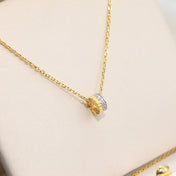 QUATRE 2 ROW PEDANT GOLD DIAMOND NECKLACE
