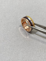 QUATRE BLACK EDITION PINK GOLD RING