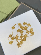 CLOVER 20 MOTIF GOLD 86CM NECKLACE