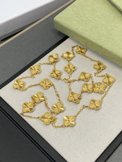 CLOVER 20 MOTIF GOLD 86CM NECKLACE