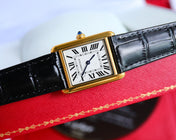 TANK MUST SMALL GOLD LEATHER STRAP WHITE DIAL