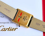 TANK MUST SMALL GOLD LEATHER STRAP WHITE DIAL