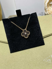 CLOVER GREY MOP DIAMOND PINK GOLD NECKLACE