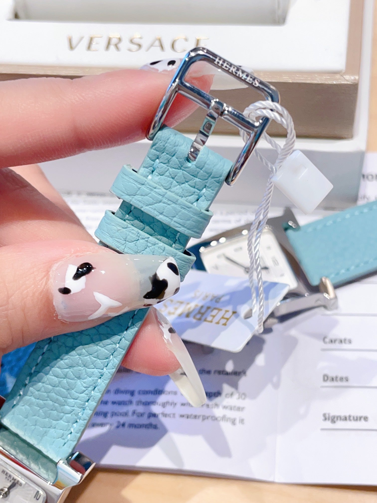 HM HEURE H 26 SILVER WHITE DIAL EPSOM LEATHER