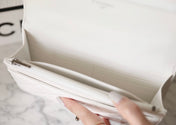CC WOC 19 WHITE LAMBSKIN SILVER HARDWARE
