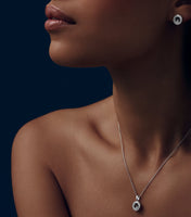 HAPPY PEDANT SILVER DIAMOND NECKLACE