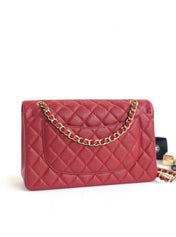 FLAP BAG JUMBO 30CM RED CAVIAR GOLD HARDWARE