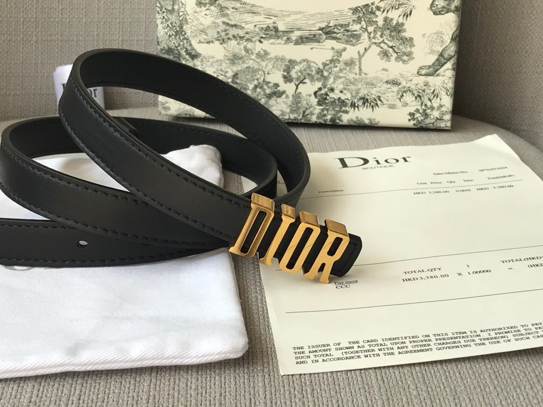 DIOR 26S BELT 20 MM IN BLACK CALFSKIN 638566