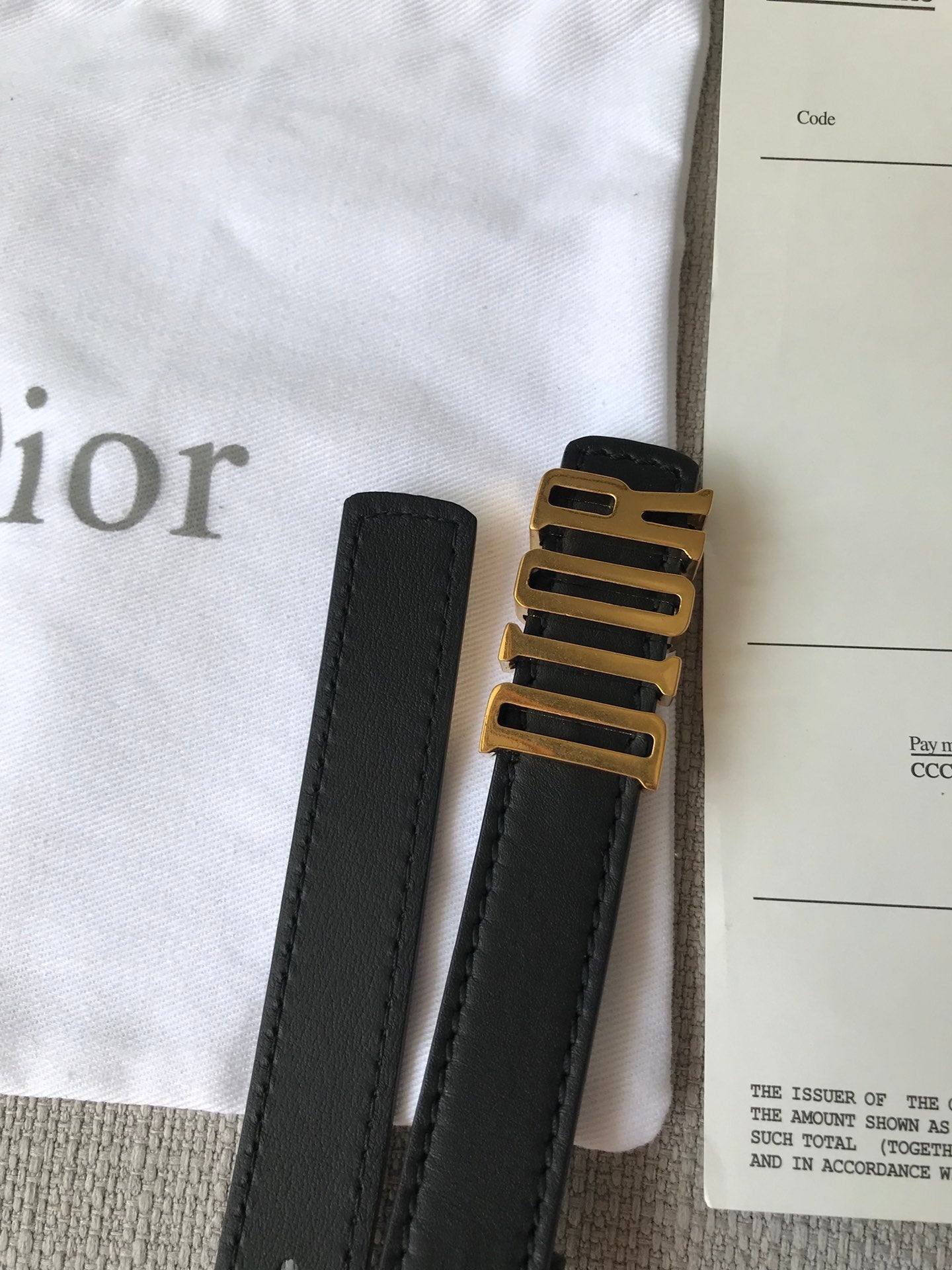 DIOR 26S BELT 20 MM IN BLACK CALFSKIN 638566