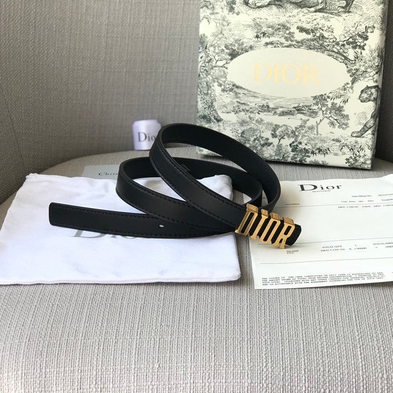 DIOR 26S BELT 20 MM IN BLACK CALFSKIN 638566