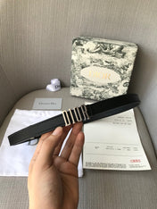 DIOR 26S BELT 20 MM IN BLACK CALFSKIN 638565