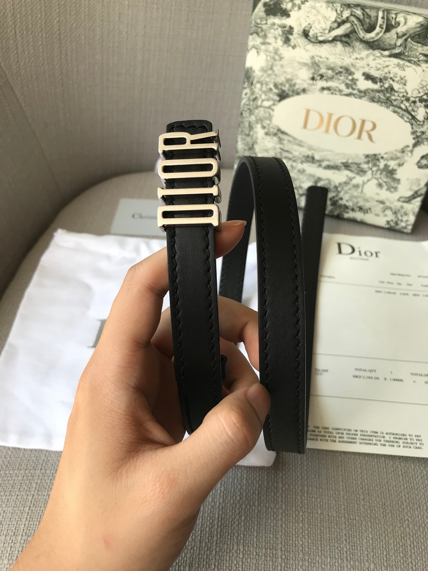 DIOR 26S BELT 20 MM IN BLACK CALFSKIN 638565