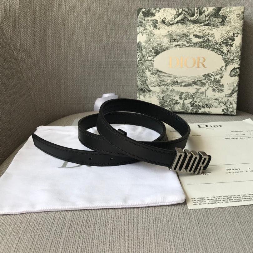 DIOR 26S BELT 20 MM IN BLACK CALFSKIN 638565