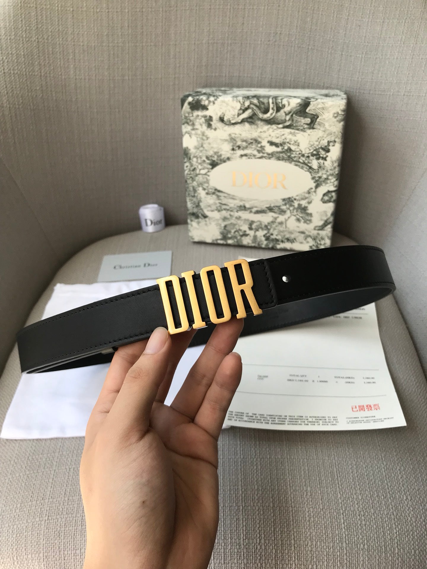 DIOR 26S BELT 30 MM IN BLACK CALFSKIN 638564