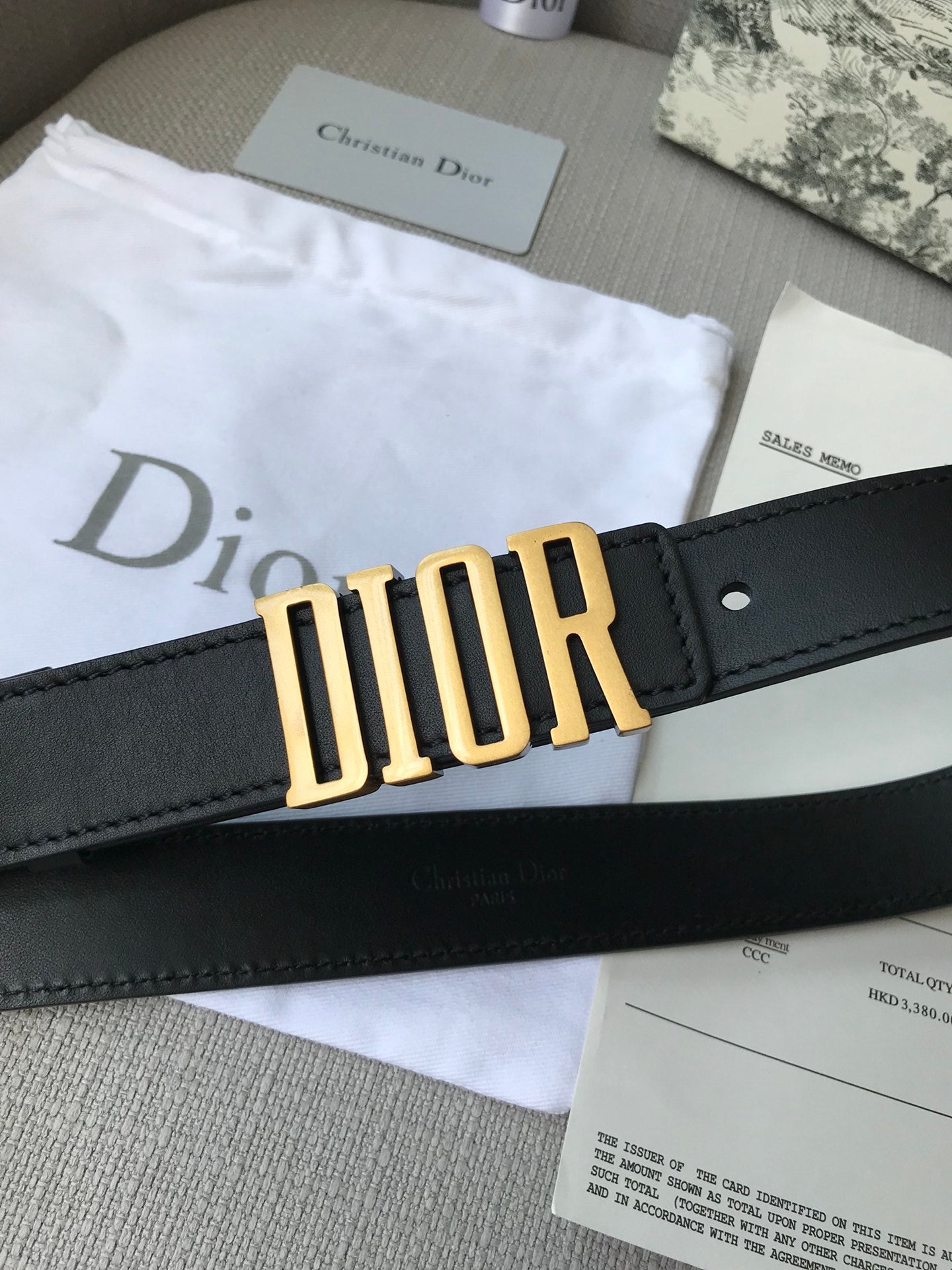 DIOR 26S BELT 30 MM IN BLACK CALFSKIN 638564