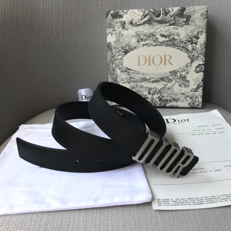 DIOR 26S BELT 30 MM IN BLACK CALFSKIN 638563