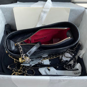 CC GABRIELLE MINI 20 HOBO BAG IN BLACK CALFSKIN