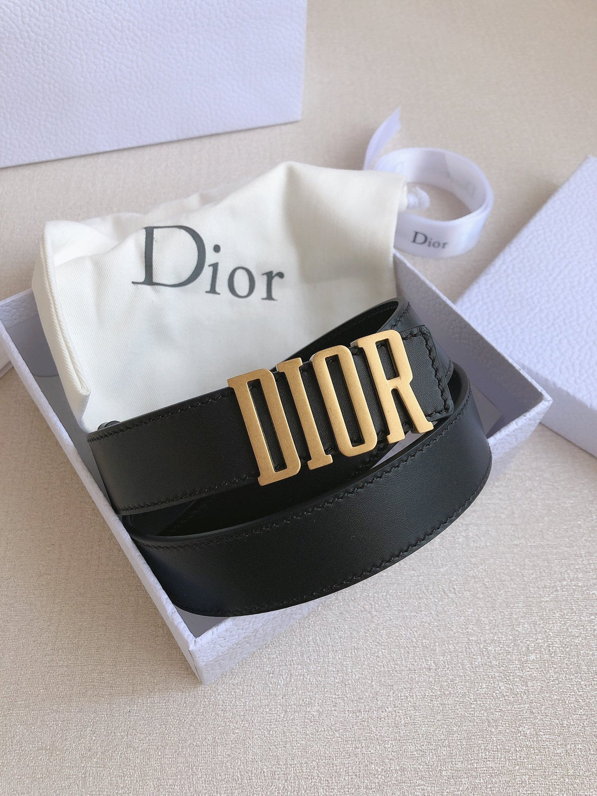 DIOR 25S BELT 30 MM IN BLACK CALFSKIN 613179