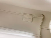 TRIANGLE HANDLE BAG 31 IN WHITE LAMBSKIN