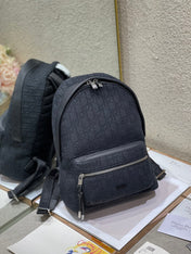 DIOR 26S RIDER BACKPACK 30 IN BLACK OBLIQUE JACQUARD