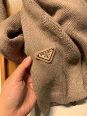 SET SCARF AND HAT IN MEDIUM BROWN WOOL AND RABBIT FUR 416364