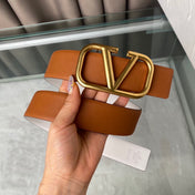 REVERSIBLE VLOGO SIGNATURE BELT IN GLOSSY TAN WHITE CALFSKIN GHW 40 MM