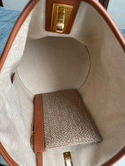 BUCKET 25 IN PRINTED CANVAS BROWN WHITE