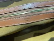 CELINE 25S HORIZONTAL CABAS 43MM IN BLACK TRIOMPHE CANVAS AND TAN BROWN CALFSKIN