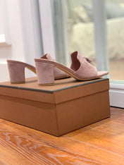 Summer Charms Mules 80 Petal Pink Suede Pink Lambskin