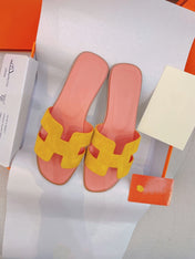0ran Sandal Light Pink/Yellow Suede