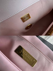 19 FLAP BAG 30 PINK GOATSKIN