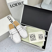 LW GATE BELTED MULE WHITE CALFSKIN