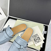 LW GATE BELTED MULE STONE CALFSKIN