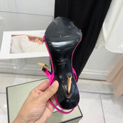 TOM FORD 26S GOLD BUCKLE HEELS 105 MM IN PINK LAMBSKIN