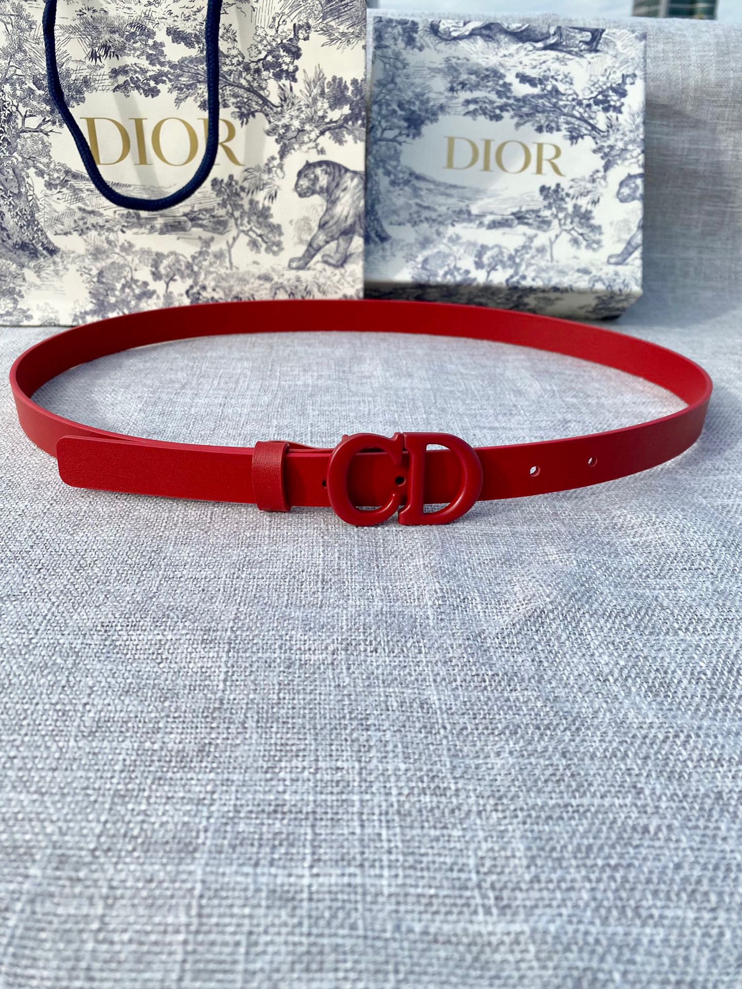 DIOR 26S BELT 20 MM IN DARK RED CALFSKIN 673572